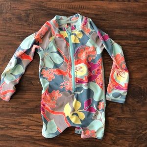 Infant floral swim suit/rash guard